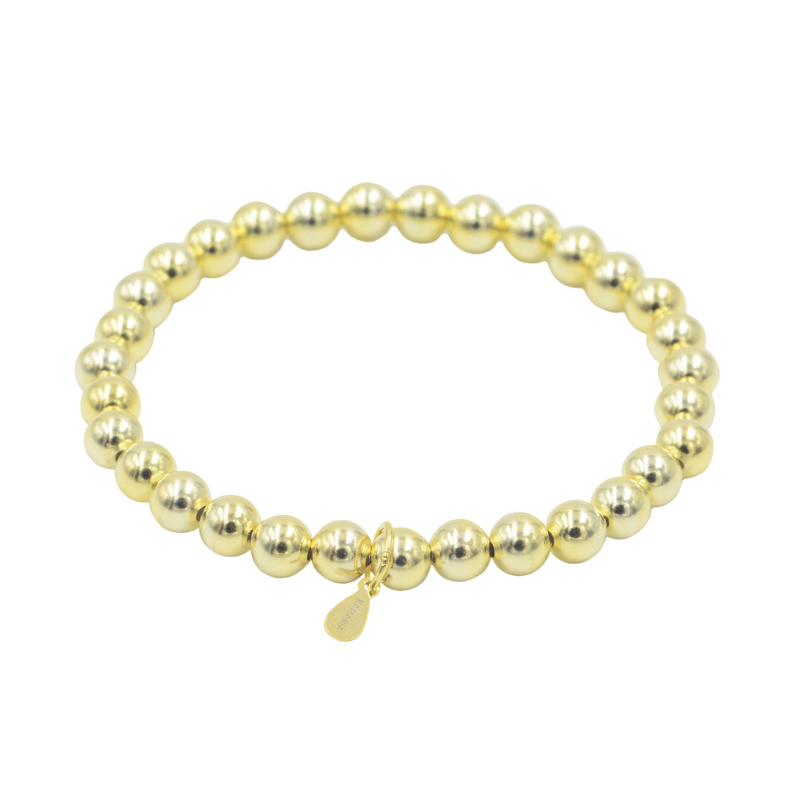 gold-plated silver beaded bracelet 6mm