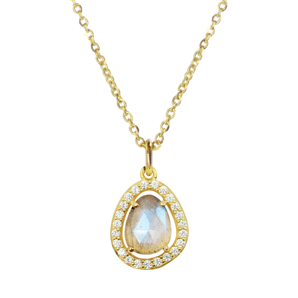 Deanna Necklace with Floating Labradorite Gemstone