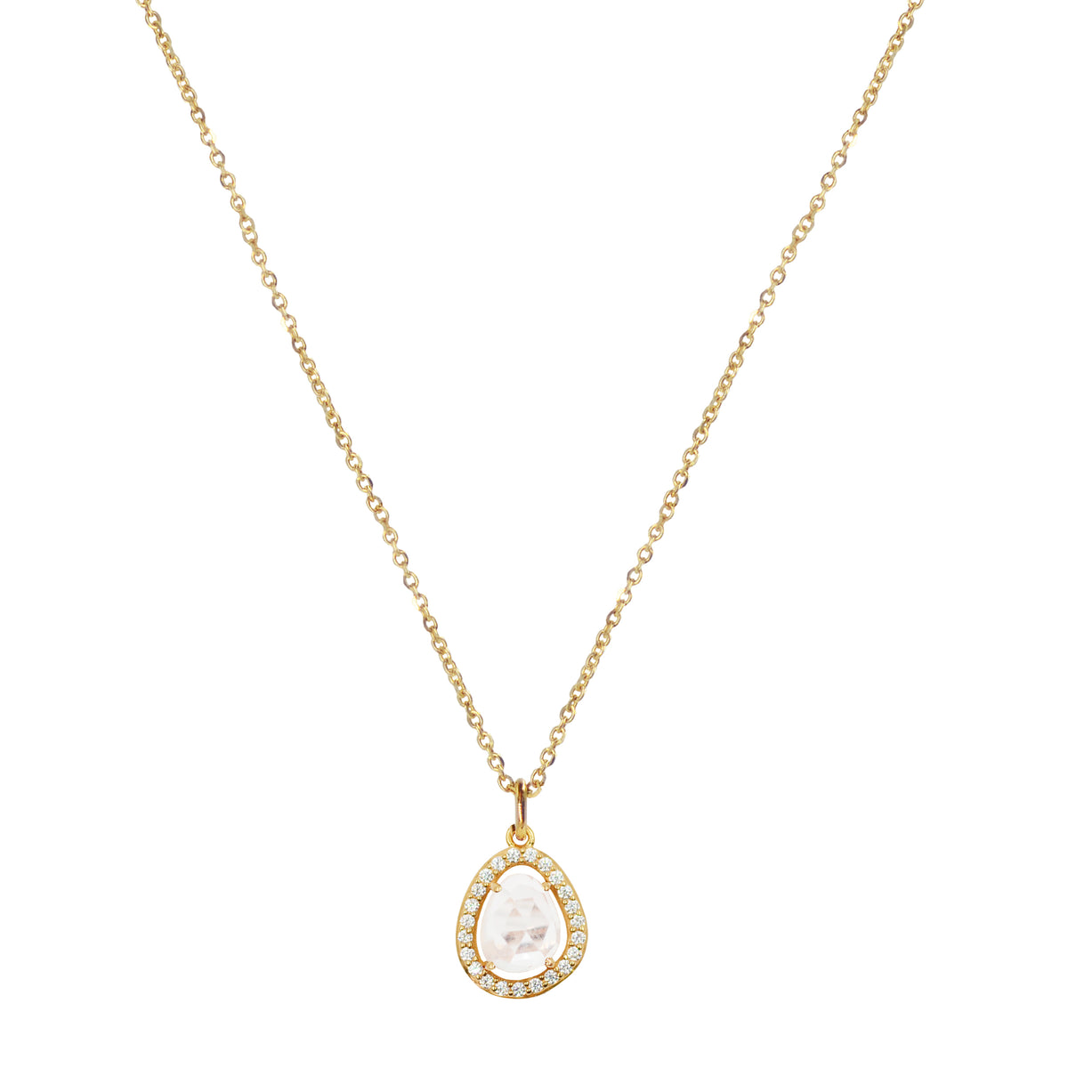 Deanna Necklace with Floating Quartz Gemstone