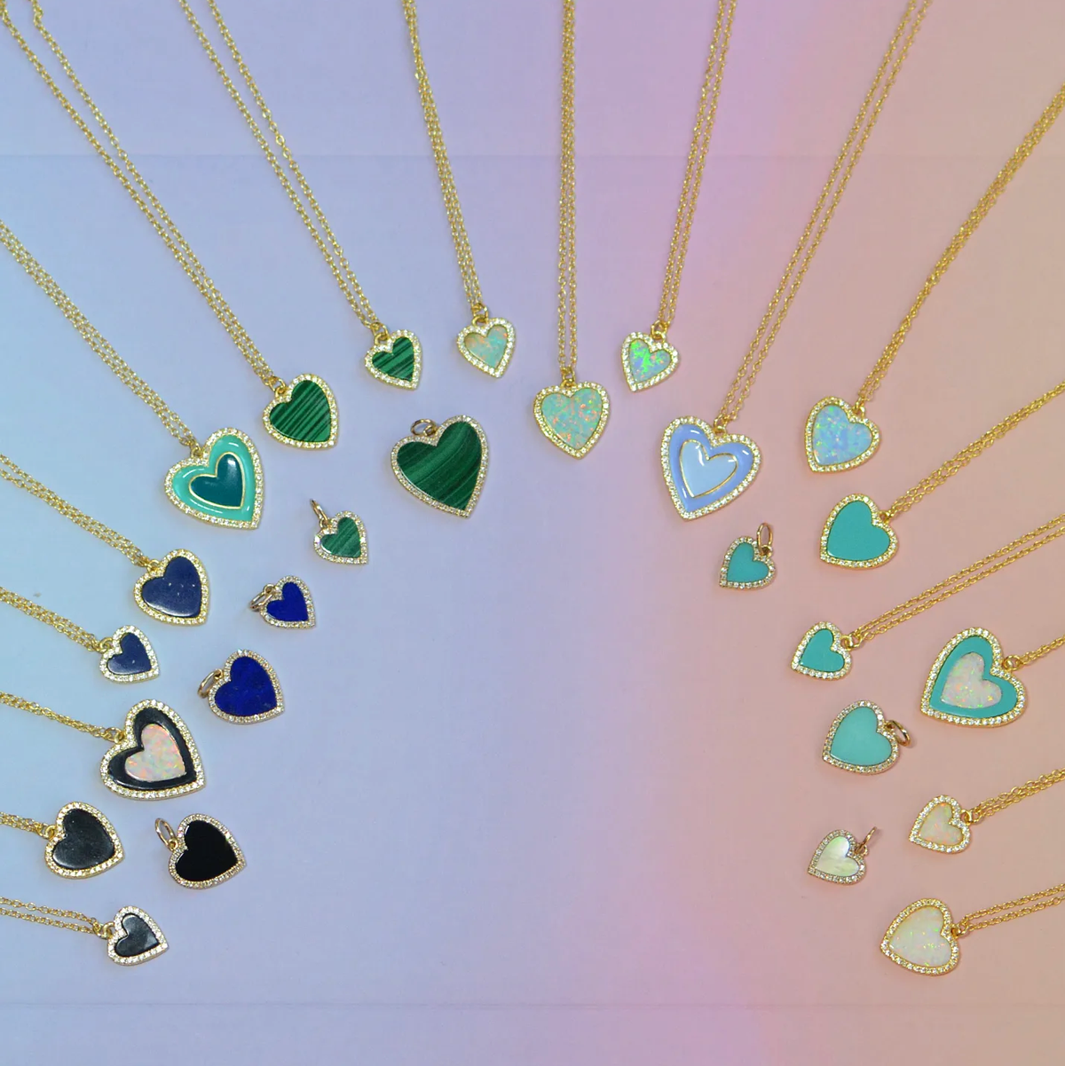 Very Peri Enamel Heart Necklace