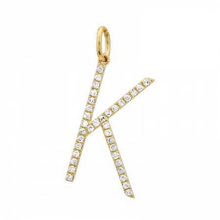 Large Diamond Initial Necklace