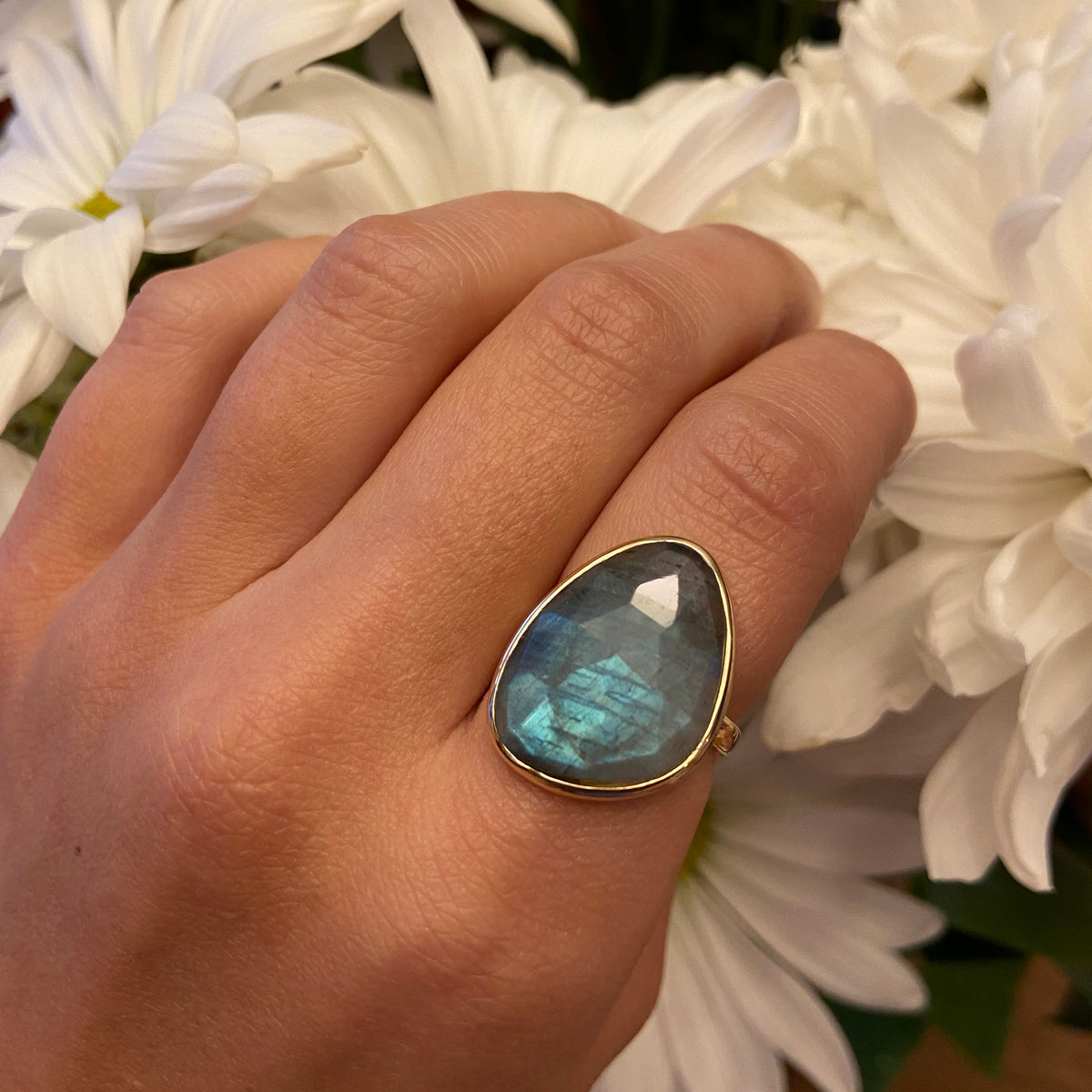 Labrodite Rings Labradorite Gemstone Ring - KAMARIA