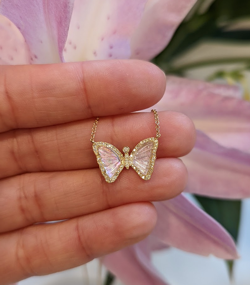 Stardust Butterfly Necklace with Diamonds