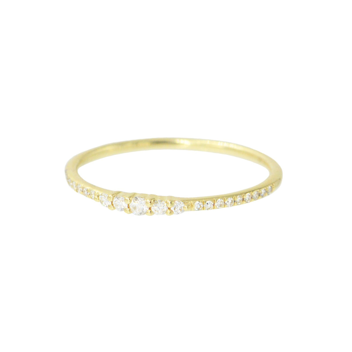 thin mini bezelled diamond stacking ring