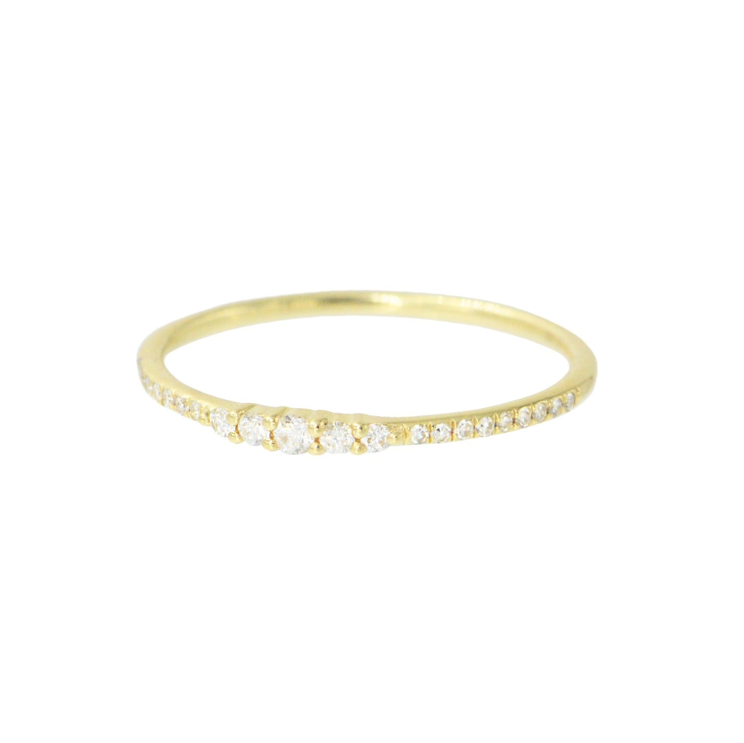 thin mini bezelled diamond stacking ring