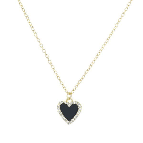 Large Black Crystal Heart Necklace - Black Goth Valentine Necklace –  ShySiren.com