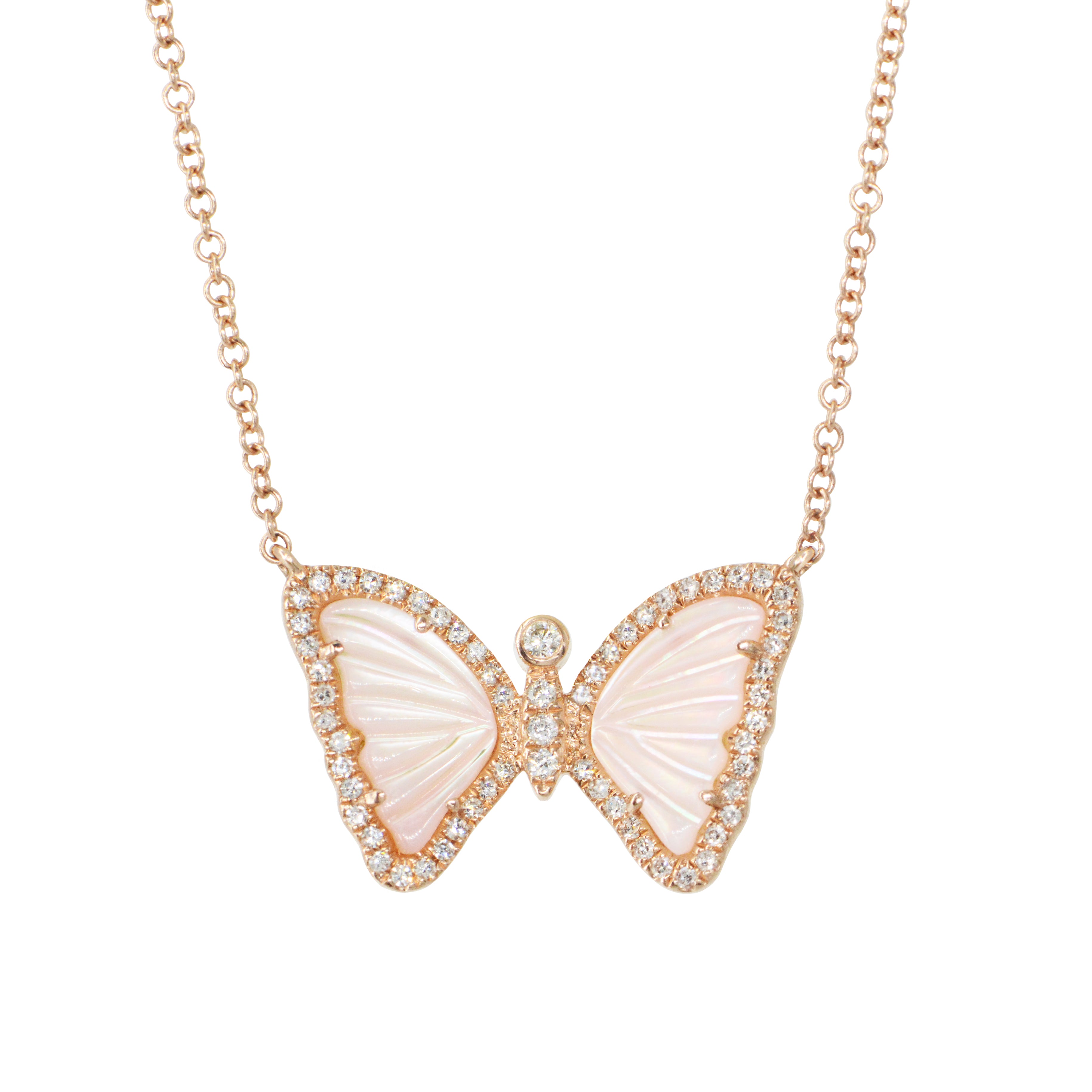 Pink Diamonds Gold Butterfly Choker Necklace | Butterflies & Co.
