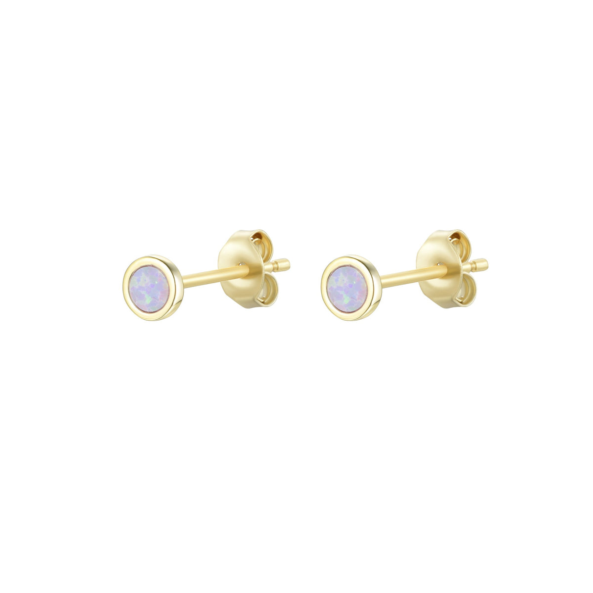 Mini opal stud earrings in lavender gold