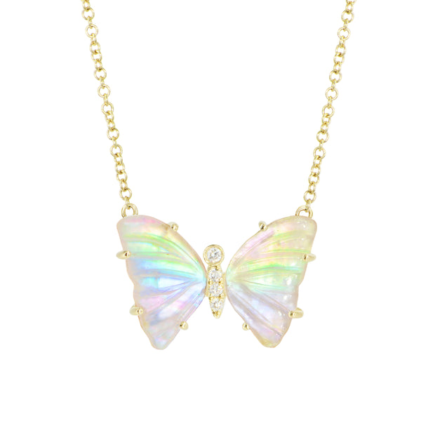Rainbow butterfly necklace deals