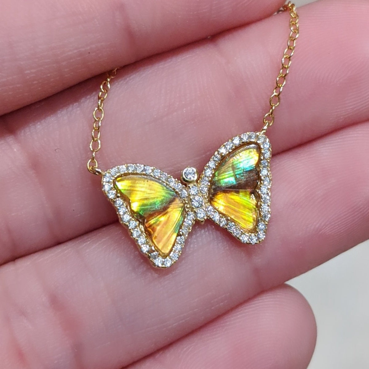 Mini Mother-of-Pearl Butterfly Necklace