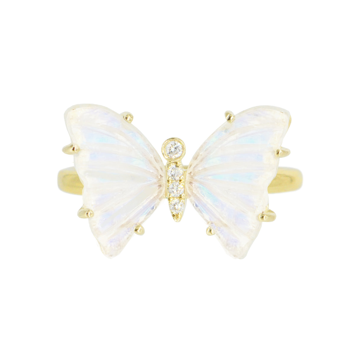 moonstone butterfly ring with diamonds