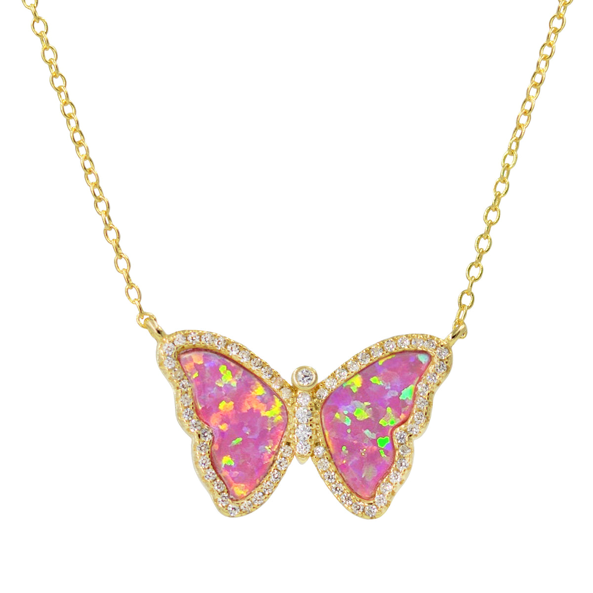 opal butterfly in pink opal gold