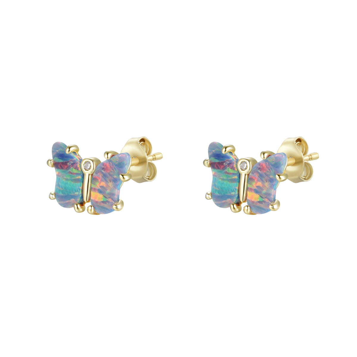 Opal Butterfly Stud Earrings