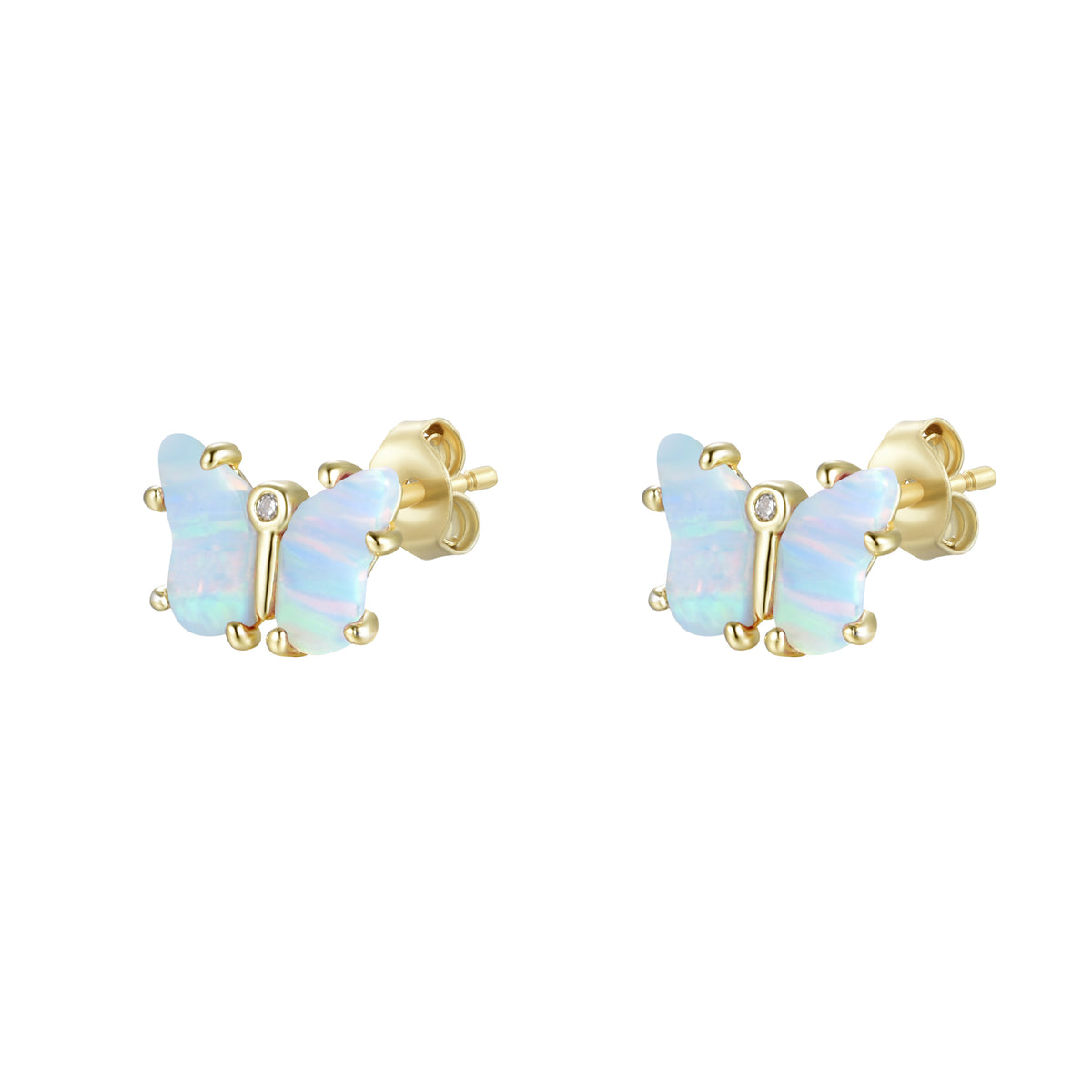 Opal Butterfly Stud Earrings