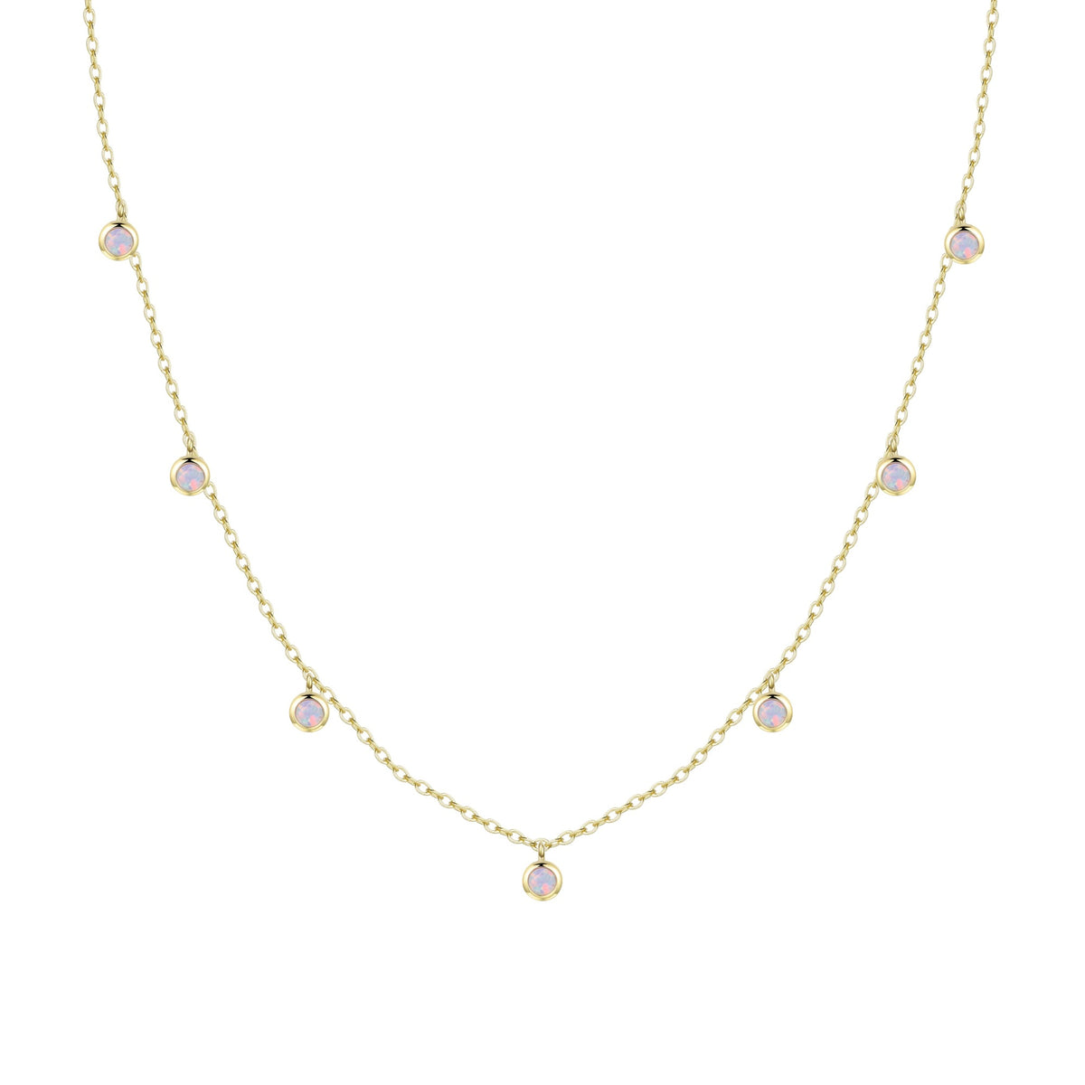 Opal dew drops reversible layering necklace lavender purple gold