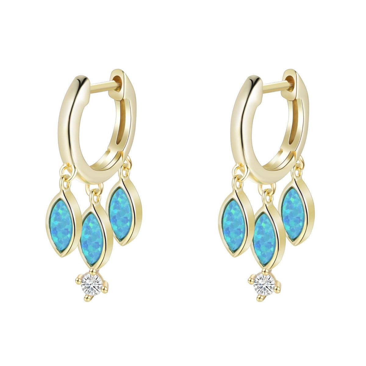 Opal Boho Shaker Huggie Earrings