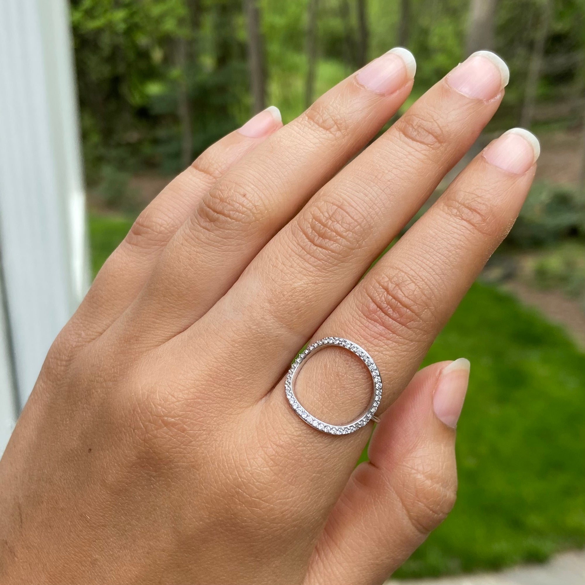 Open Circle Pave Ring