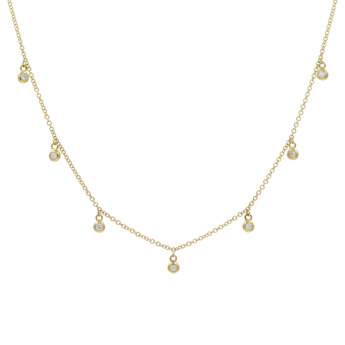 Orbits Diamond Drop Choker Necklace in 14k Gold