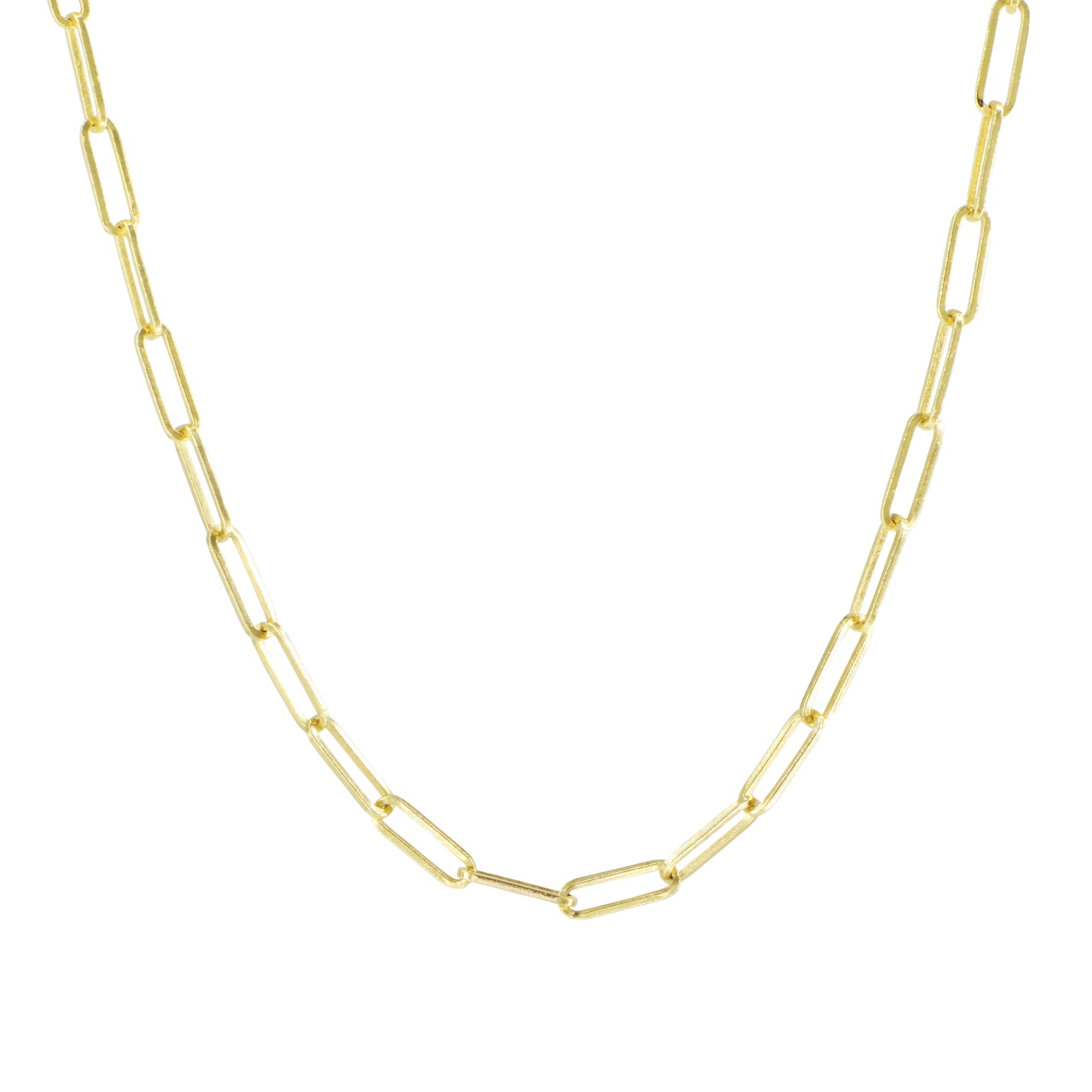 Paperclip Link Chain in 14k Gold