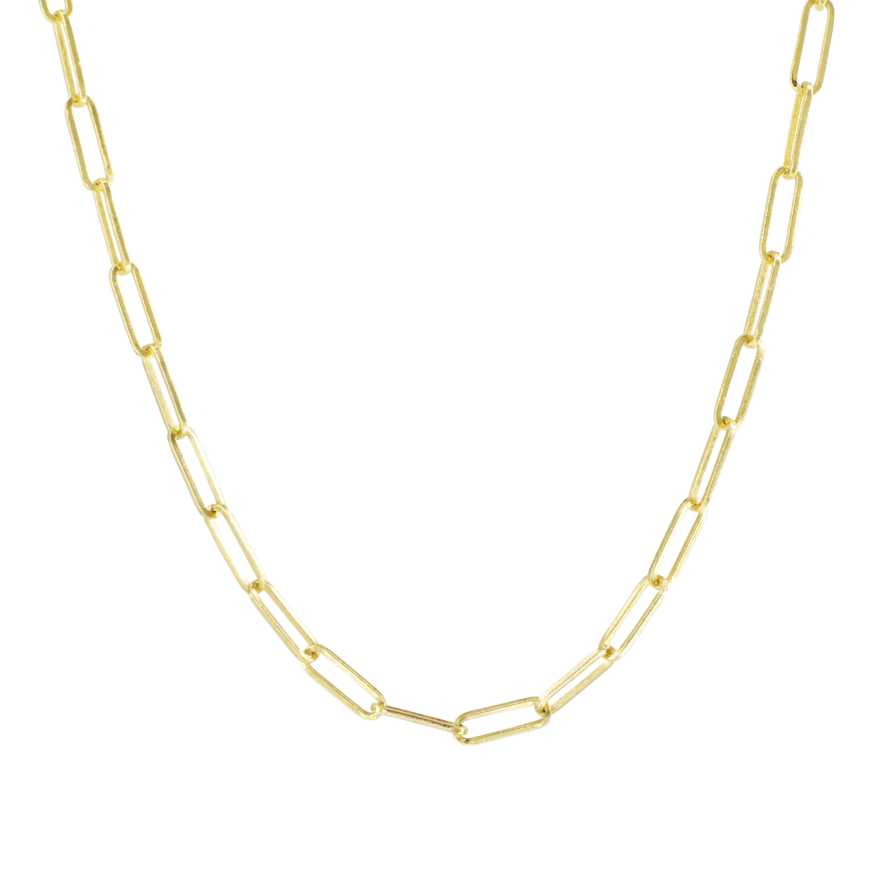 Paperclip Link Chain 18 Chain Necklace in 14K Gold - Gold