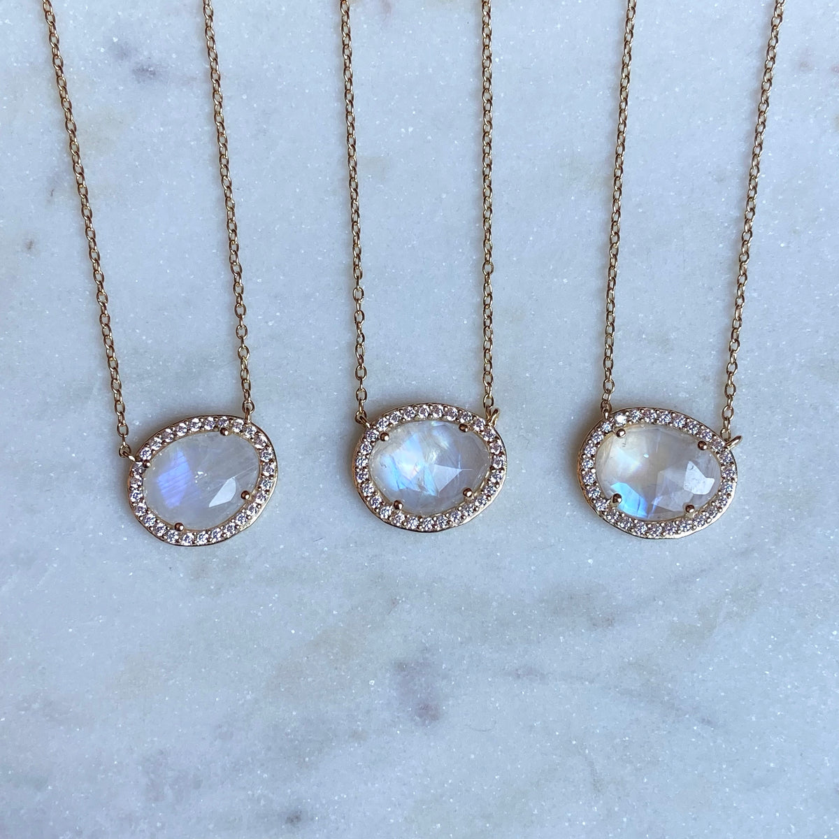 azizi moonstone gemstone necklace cz