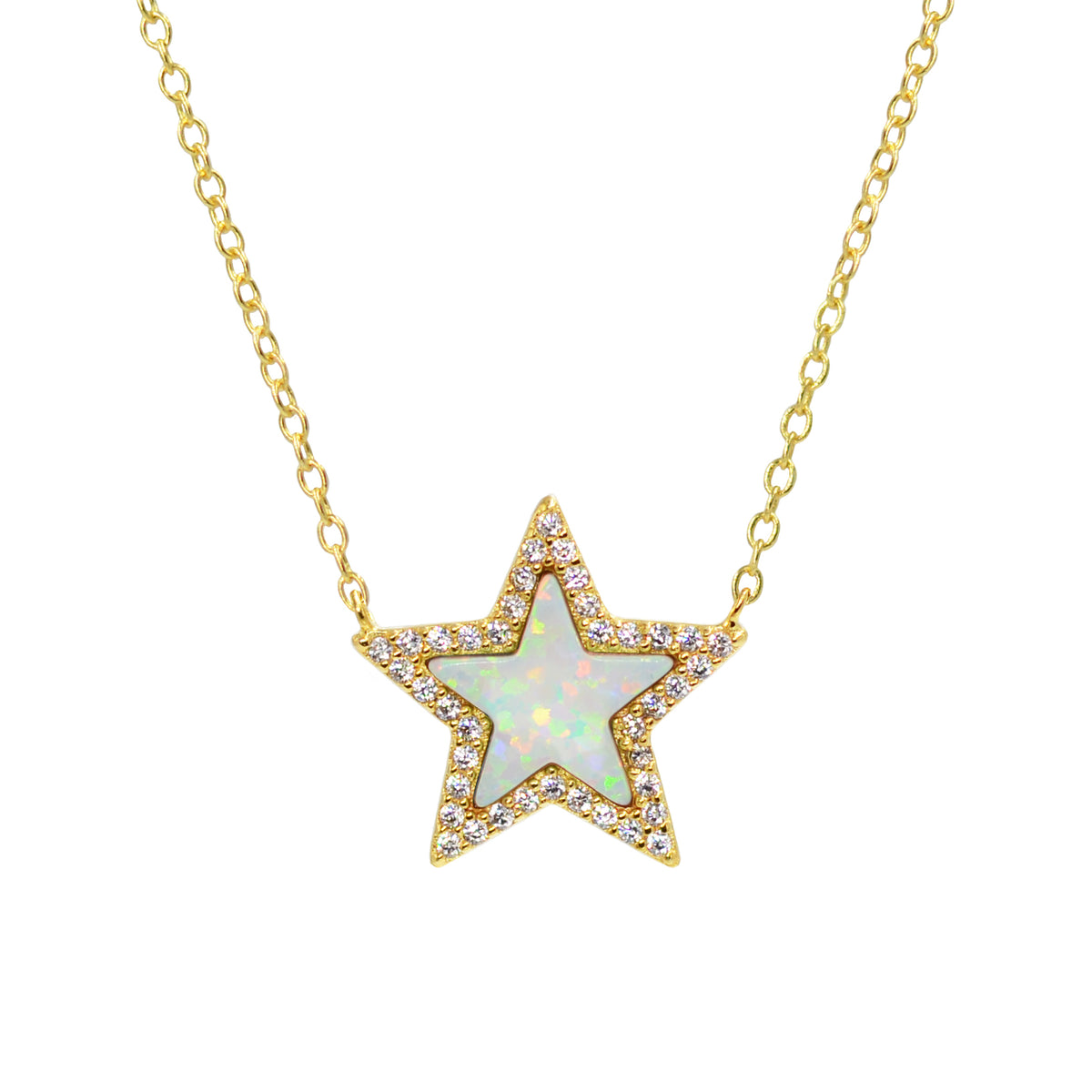Opal Star Necklace
