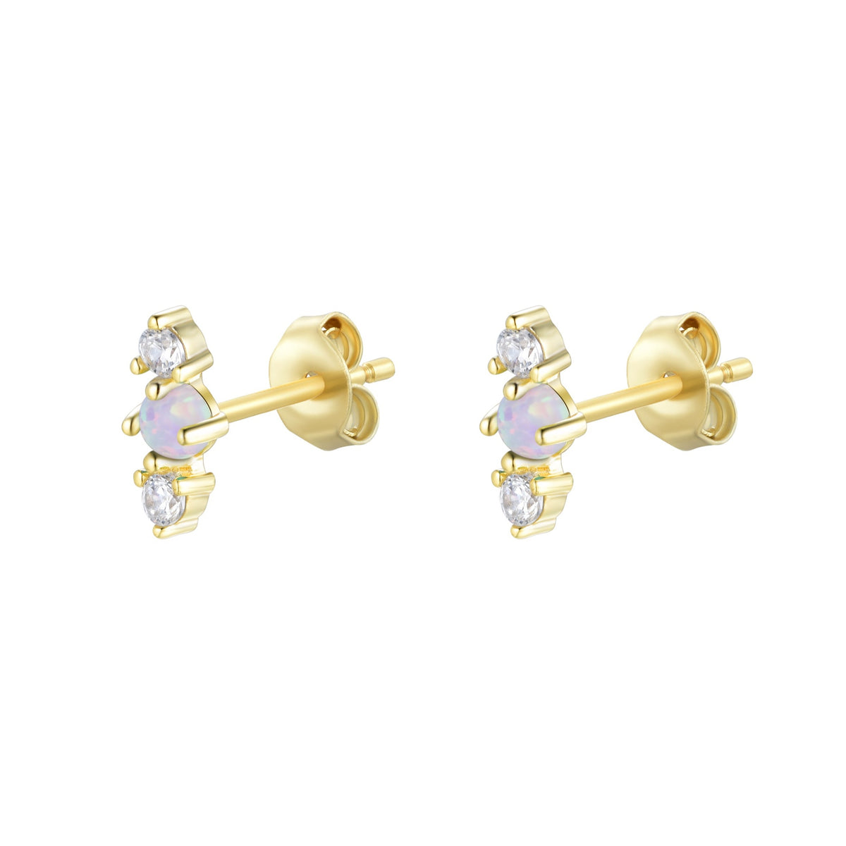 stars align opal cluster stud earrings lavender gold