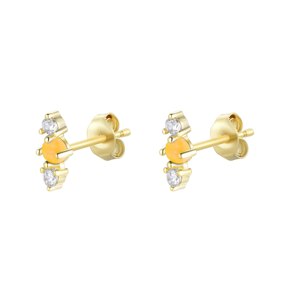 stars align opal cluster stud earrings tangerine gold
