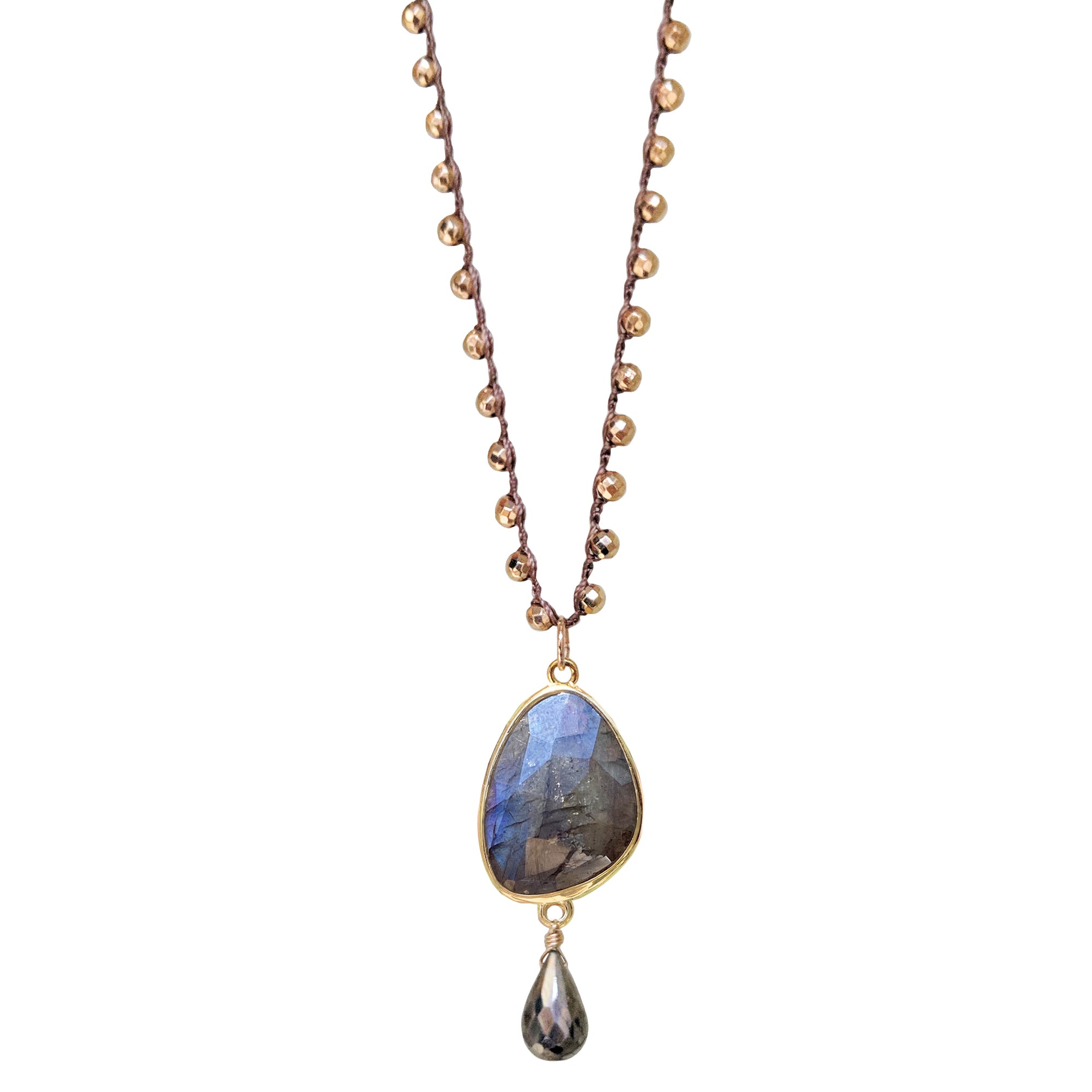 Sumiko Necklace in Labradorite With Pyrite
