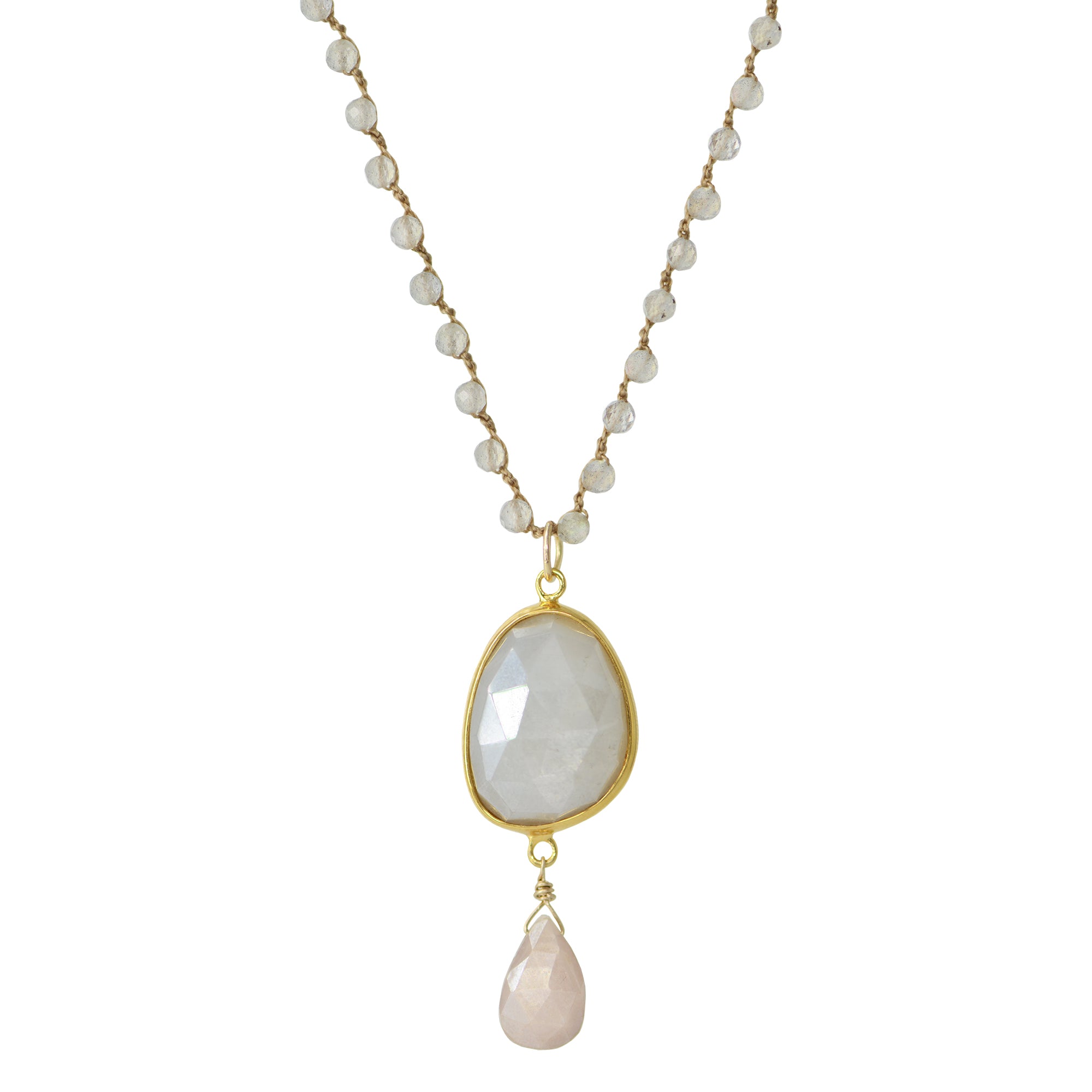 sumiko necklace in mystic moonstone with labradorite
