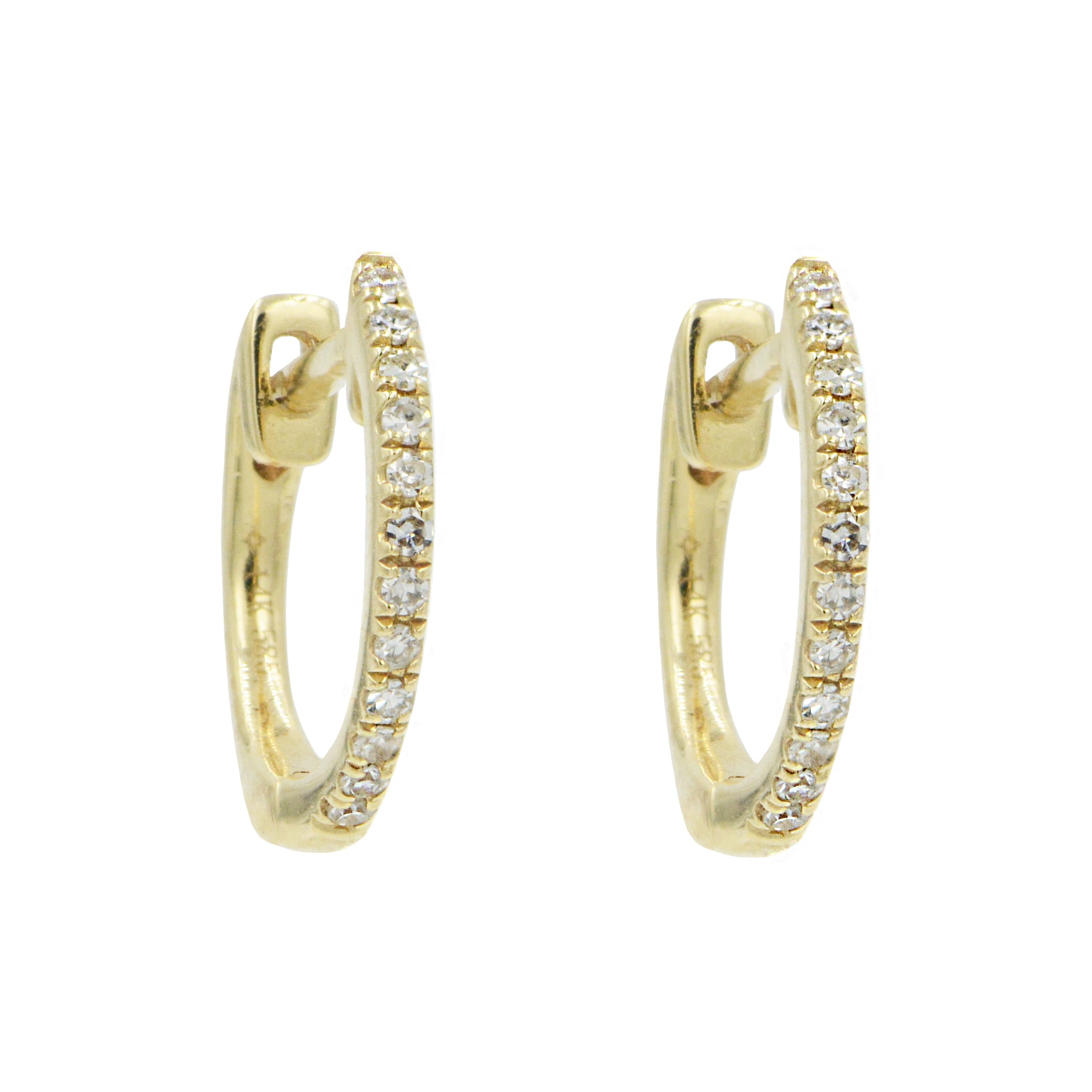 Diamond Huggie Hoops Thin Gold Huggies Thin Diamond Huggie