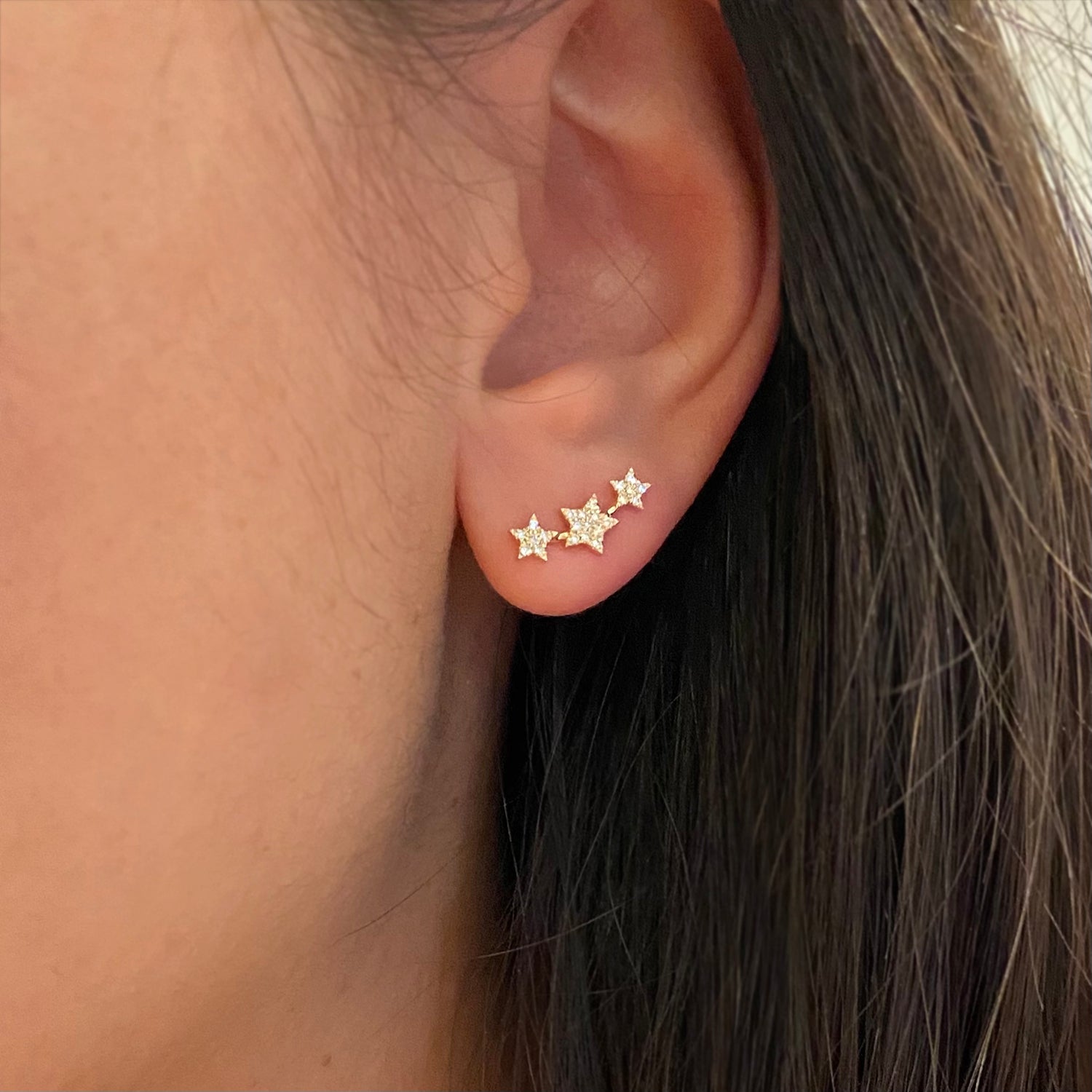 Star diamond stud earrings Clearance