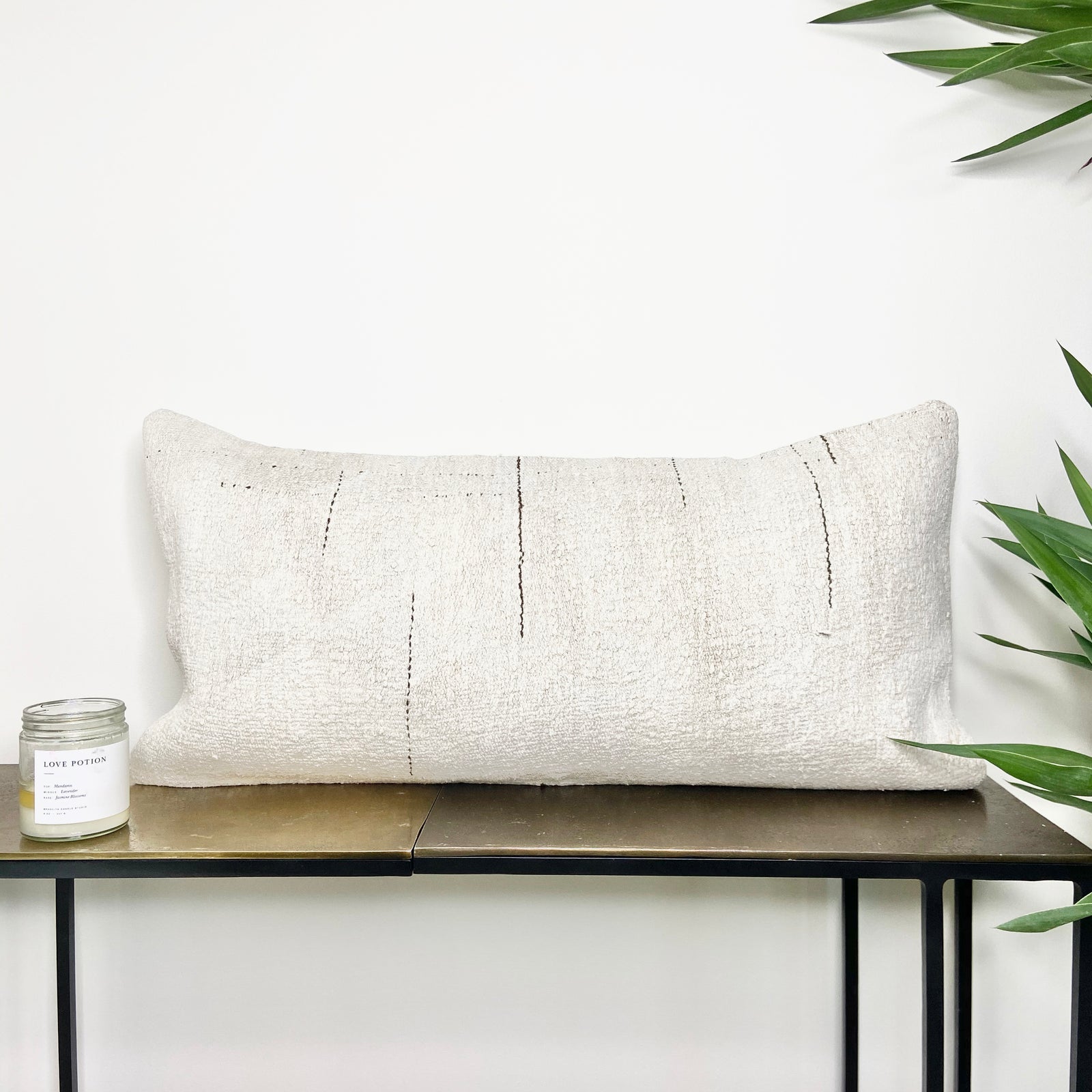 Turkish Hemp Lumbar Pillow Rain