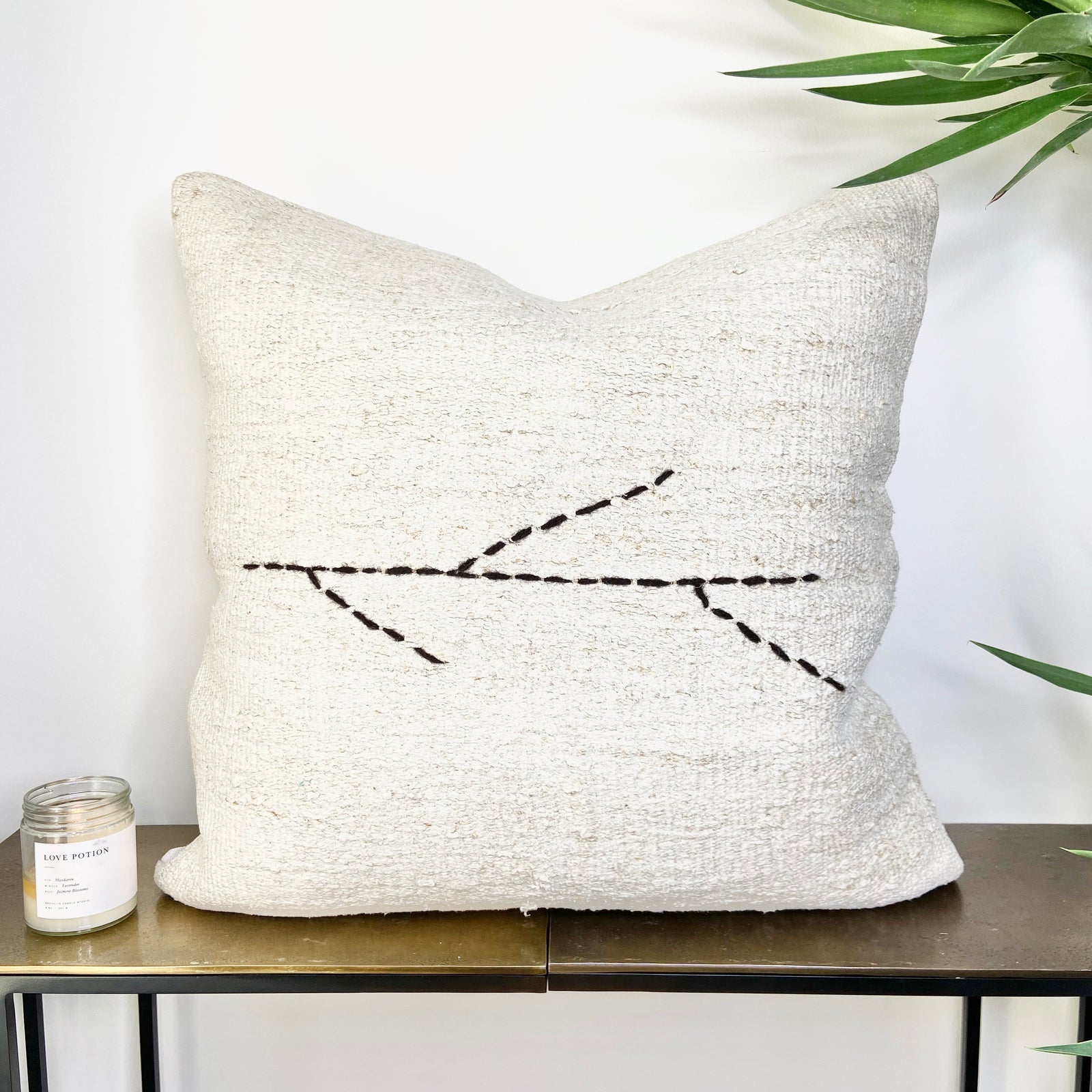 Turkish Hemp Throw Pillow Branch