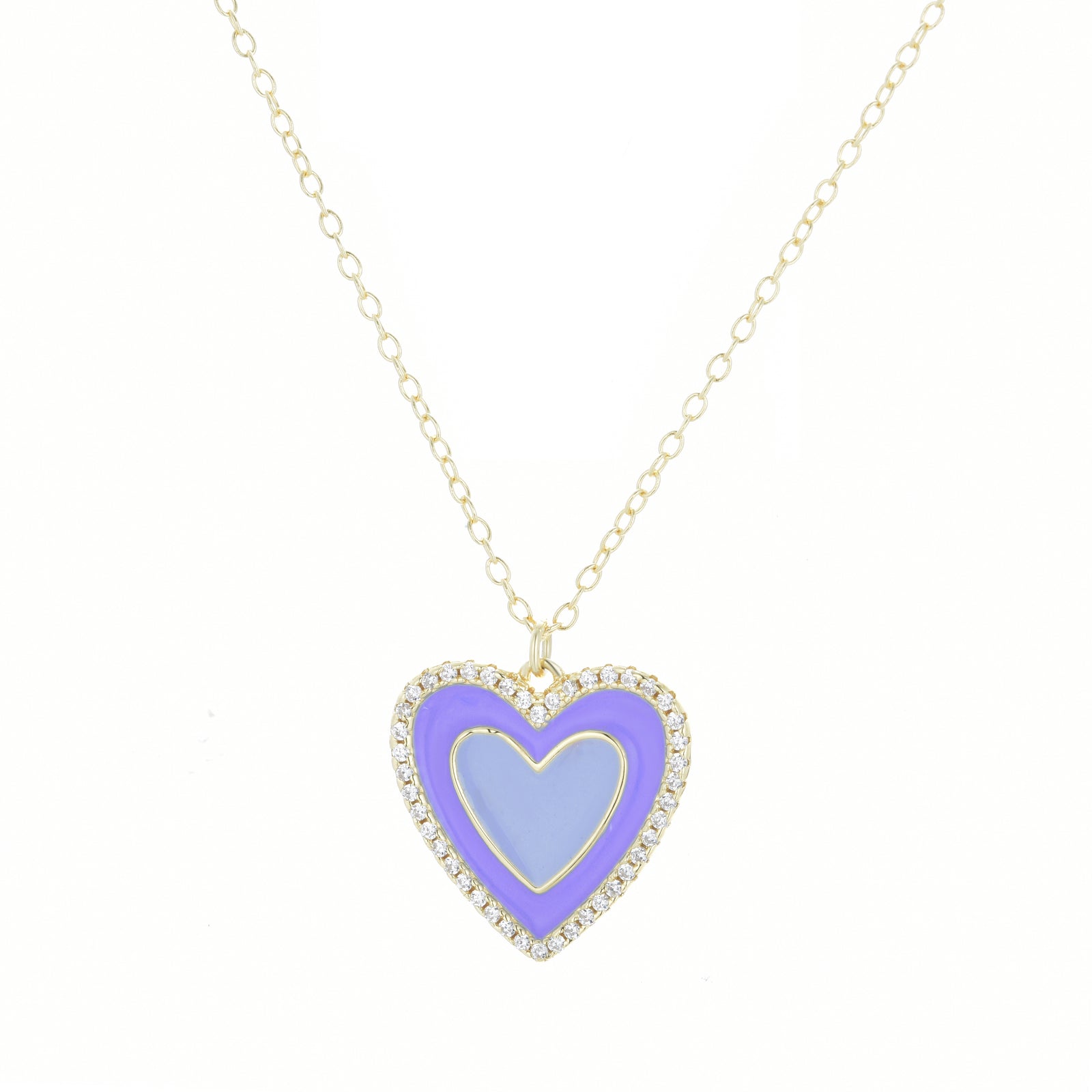 Very Peri Enamel Heart Necklace